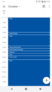 Time tracking in a calendar